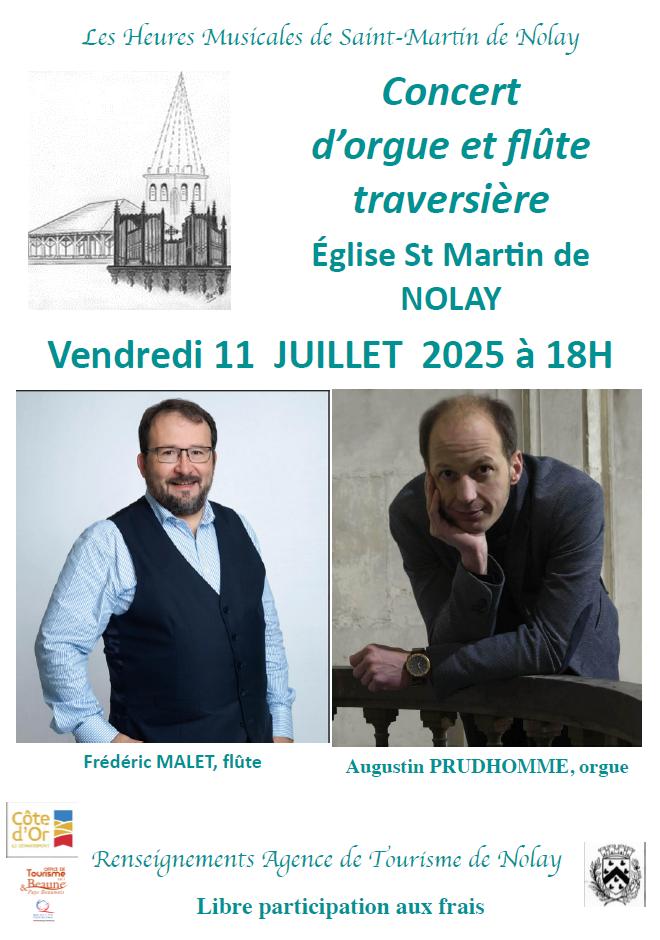 concert orgue flûte église nolay 11 juillet